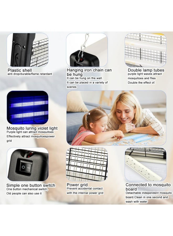 Eworld 20W Electric Mosquito Killer Lamp with Dual UV Tubes | High-Voltage Bug Zapper for Indoor & Outdoor | Chemical-Free Mosquito & Fly Control, Home & Commercial Use - Image 4